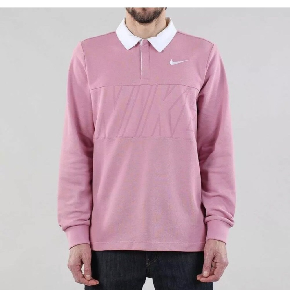 Men’s Nike polo salmon colored long sleeve polo